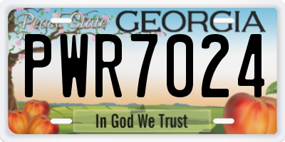 GA license plate PWR7024