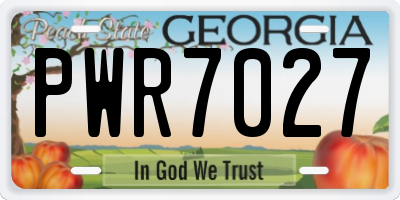 GA license plate PWR7027