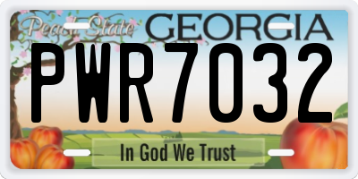 GA license plate PWR7032