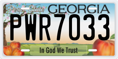 GA license plate PWR7033
