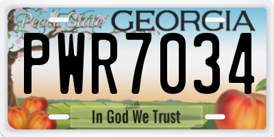 GA license plate PWR7034