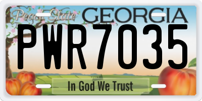GA license plate PWR7035