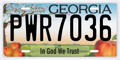 GA license plate PWR7036