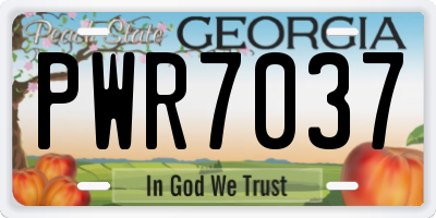 GA license plate PWR7037