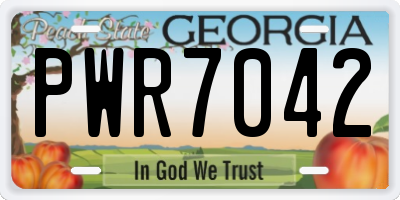 GA license plate PWR7042