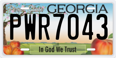 GA license plate PWR7043