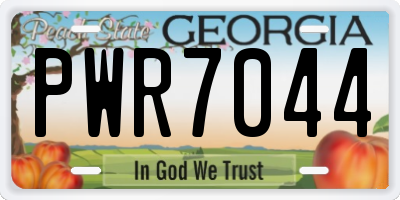 GA license plate PWR7044