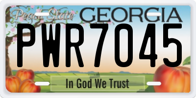 GA license plate PWR7045