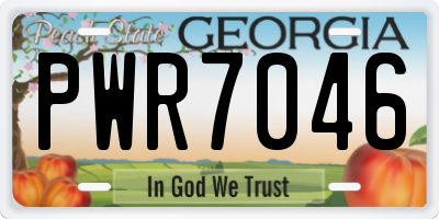 GA license plate PWR7046