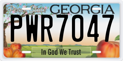 GA license plate PWR7047