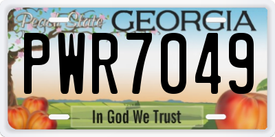 GA license plate PWR7049