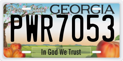 GA license plate PWR7053