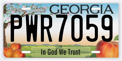GA license plate PWR7059