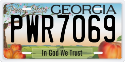GA license plate PWR7069