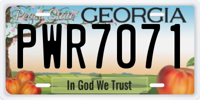 GA license plate PWR7071