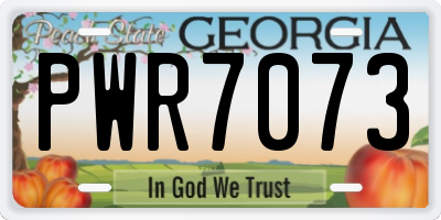 GA license plate PWR7073