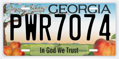 GA license plate PWR7074