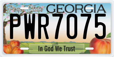 GA license plate PWR7075