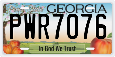 GA license plate PWR7076
