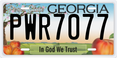 GA license plate PWR7077