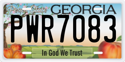GA license plate PWR7083
