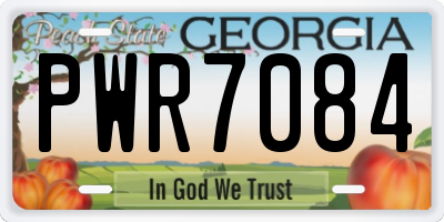 GA license plate PWR7084
