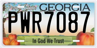 GA license plate PWR7087