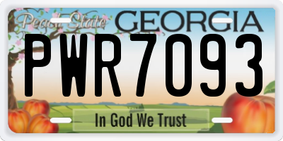 GA license plate PWR7093