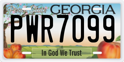 GA license plate PWR7099