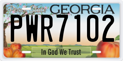 GA license plate PWR7102