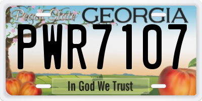 GA license plate PWR7107