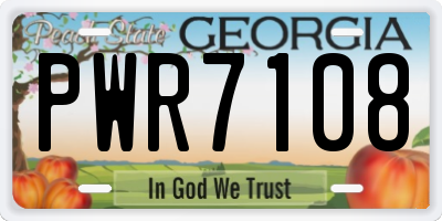 GA license plate PWR7108