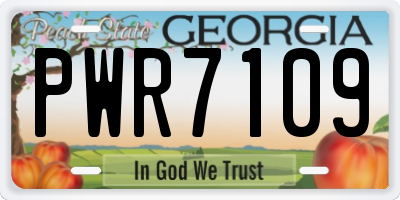 GA license plate PWR7109