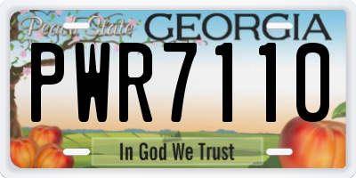 GA license plate PWR7110