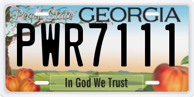 GA license plate PWR7111