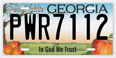 GA license plate PWR7112