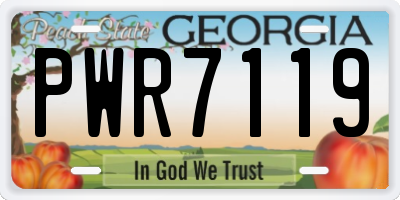 GA license plate PWR7119