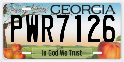 GA license plate PWR7126