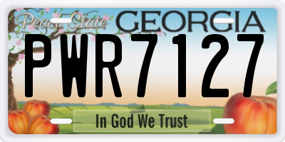 GA license plate PWR7127