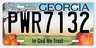 GA license plate PWR7132