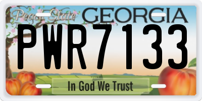 GA license plate PWR7133