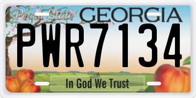 GA license plate PWR7134