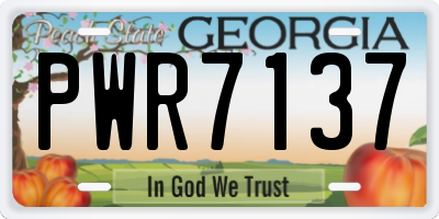 GA license plate PWR7137