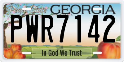 GA license plate PWR7142