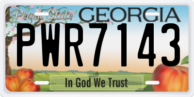 GA license plate PWR7143
