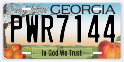 GA license plate PWR7144
