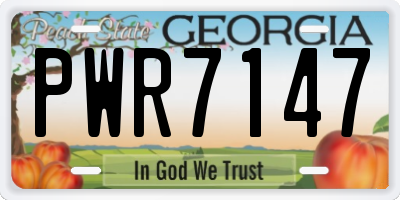GA license plate PWR7147