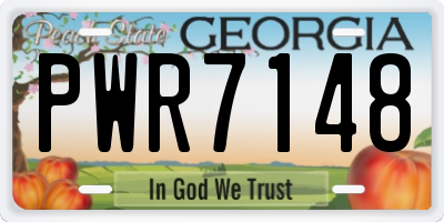GA license plate PWR7148