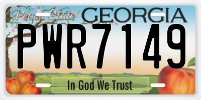 GA license plate PWR7149