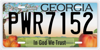 GA license plate PWR7152
